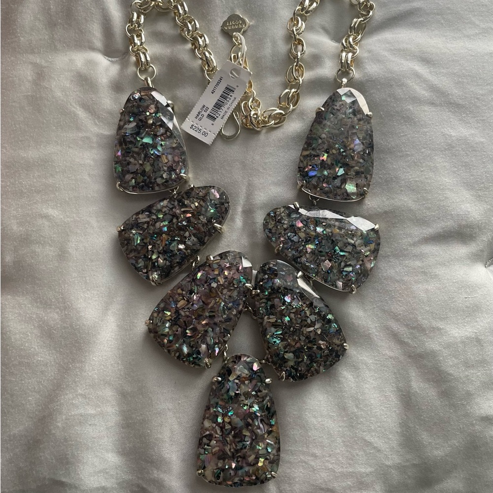 Kendra Scott Crushed Purple Abalone Harlow Necklace